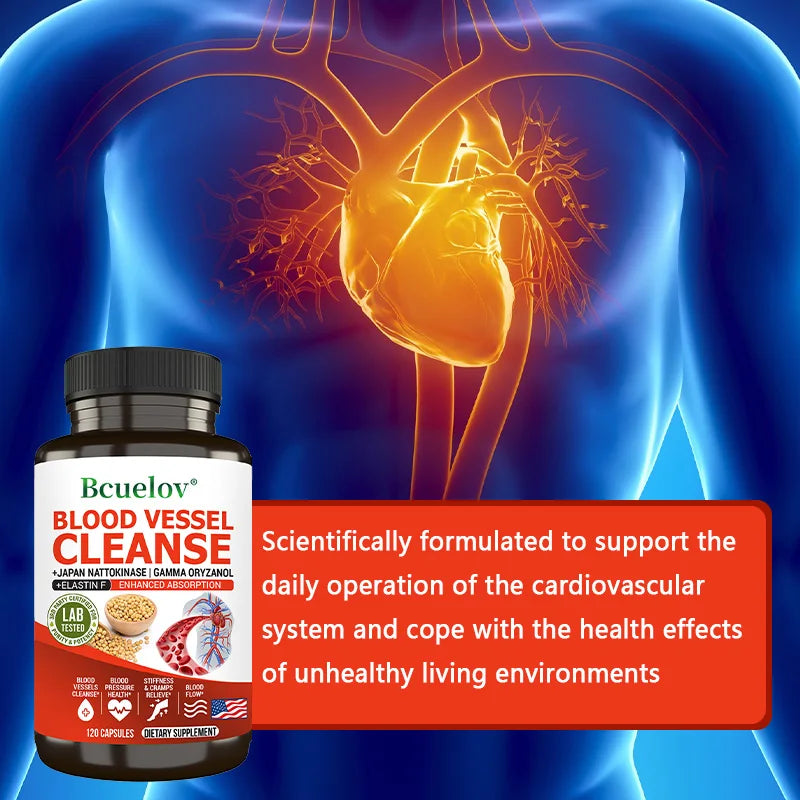 Nattokinase 2000 FU Supplement - Improve Blood Circulation, Promote Detoxification Metabolism, Maintain Cardiovascular Health - Sun Studio