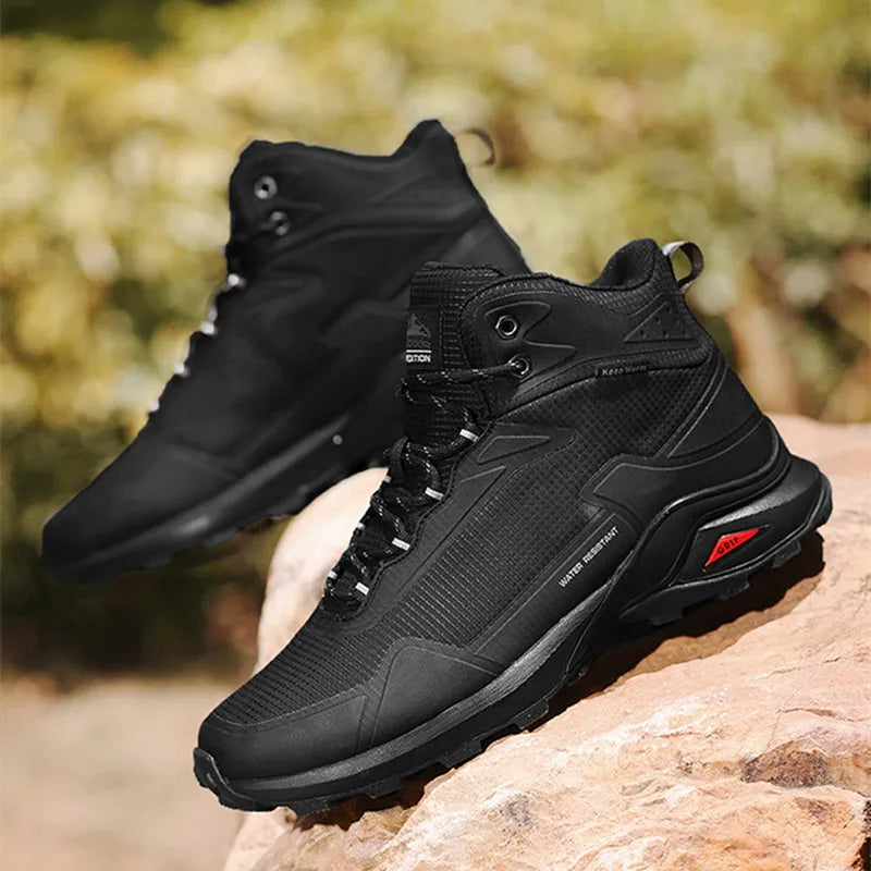 Men Winter Boots Snow Hiking Sneakers Water Resistant Mid Ankle Work Casual Hiker Trekking Outdoor Anti Slip Waterproof Shoes - Sun Studio