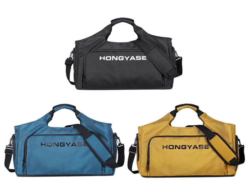 Gym Sports Bag for Men Travel Fitness Duffle Shoe Pocket Luggage Duffel Waterproof Tote Handbags Weekend Shoulder Outdoors Bag - Sun Studio