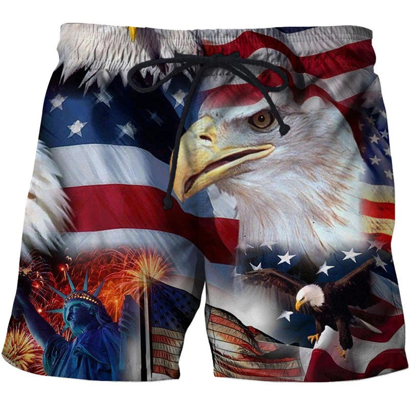 Men's Swimwear Shorts American Flag 3d Surfing Board Short Kids Beach Shorts Men Trunk USA Flag Swimsuit Sports Pants Briefs Boy - Sun Studio