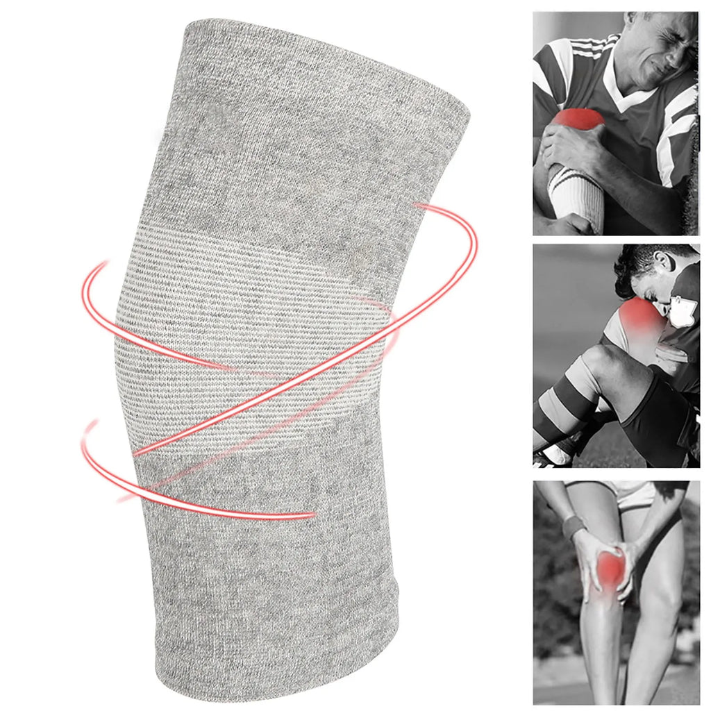 Sport Bamboo Charcoal Fiber Elastic Kneecap Comfortable Kneepad Protective Gear Free Size Kneecap - Sun Studio