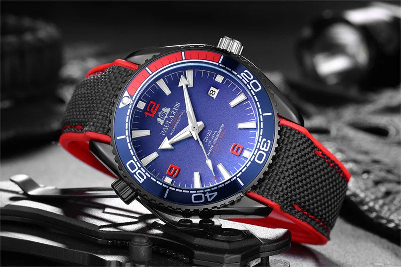 Luxury Automatic Mens Watch High Quality Mechanical Self Wind Movement Rubber Strap Waterproof Luminous Calendar Mens Watches - Sun Studio