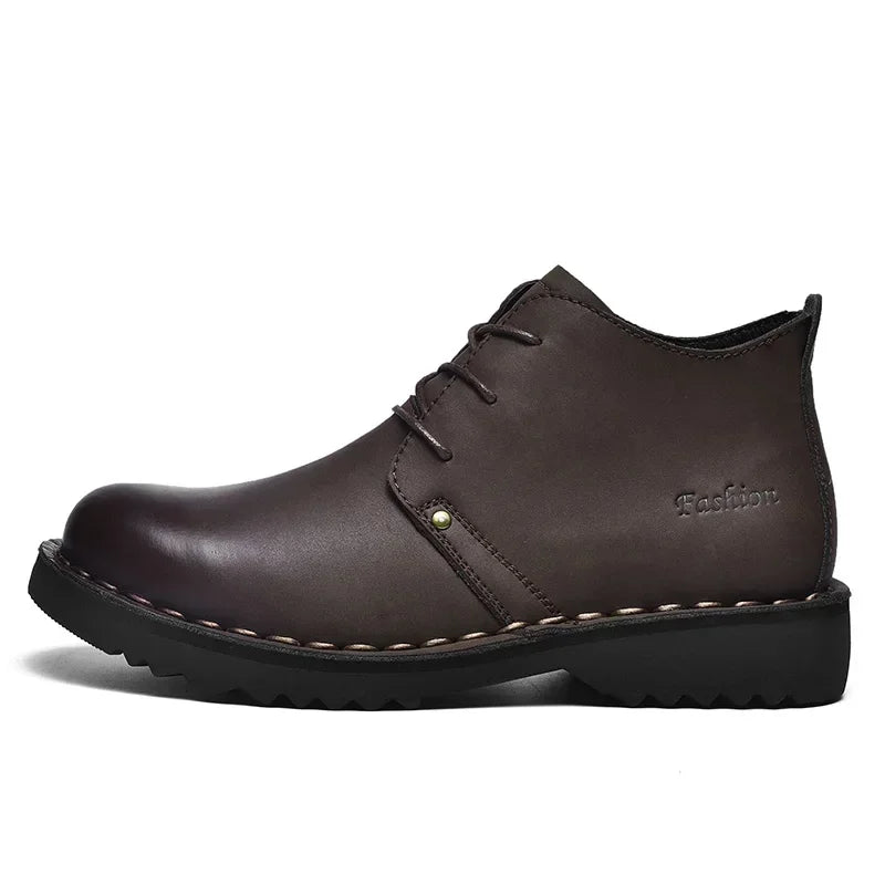 VIPOL Tooling Boots for Men Retro Leather Shoes Comfortable Platform Leisure Flats Classics Outdoor Leisure Men's Boot - Sun Studio