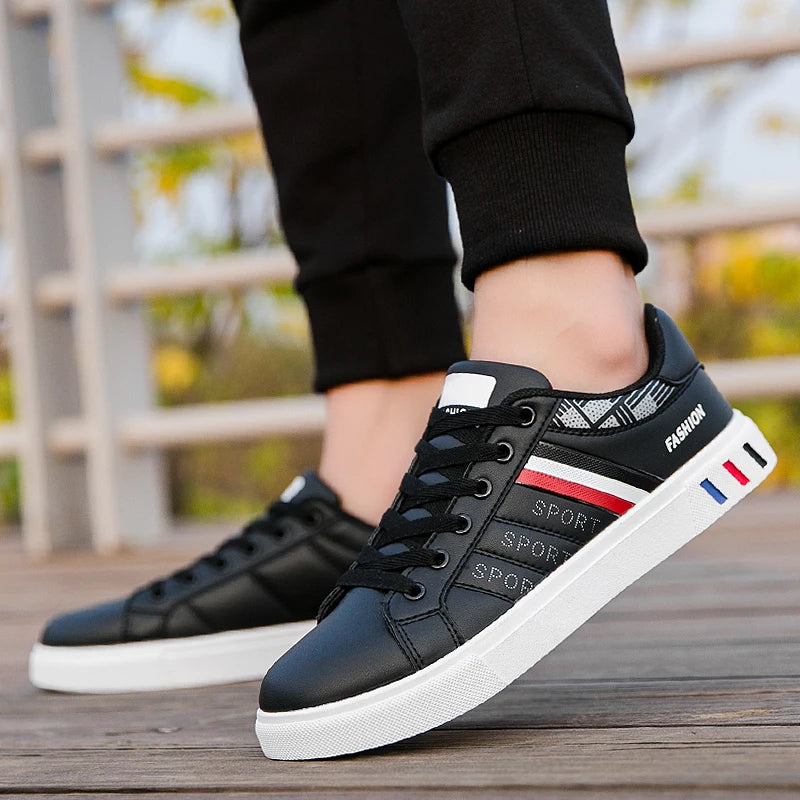 2024 Mens Casual Sneakers New Fashion Lace-up White Shoes Student Comfort Sports Plus Size Vulcanized Shoes Zapatillas De Hombre - Sun Studio
