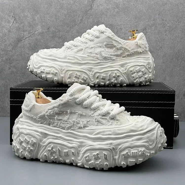 Men Sneakers Casual Shoes Blue Canvas Lace-Up Mens Shoes Fashion Vulcanize Shoes High-quality Walking Sneakers Zapatillas Hombre - Sun Studio