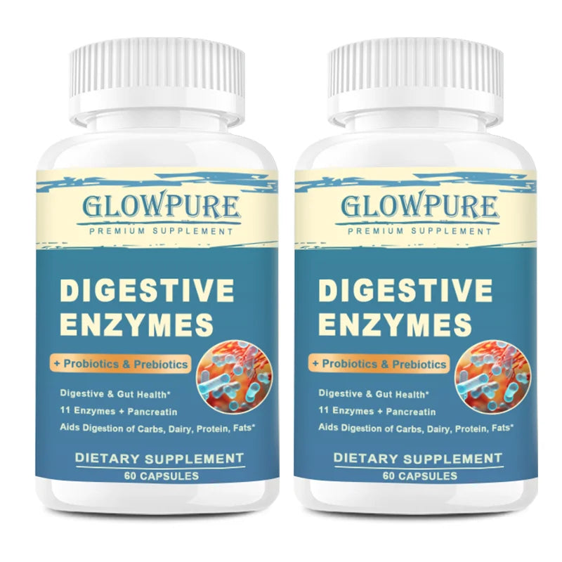 Digestive Enzyme Supplement with Prebiotics & Probiotics - Supports Nutrient Absorption | Gut Health Promotes Digestion | Immune - Sun Studio