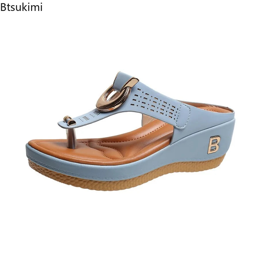 Summer Sandals Women 2026 Big Size Platform Sandals Wedges Flip Flops Shoes Comfortable Slippers Ladies Non-Slip Open Pantuflas - Sun Studio