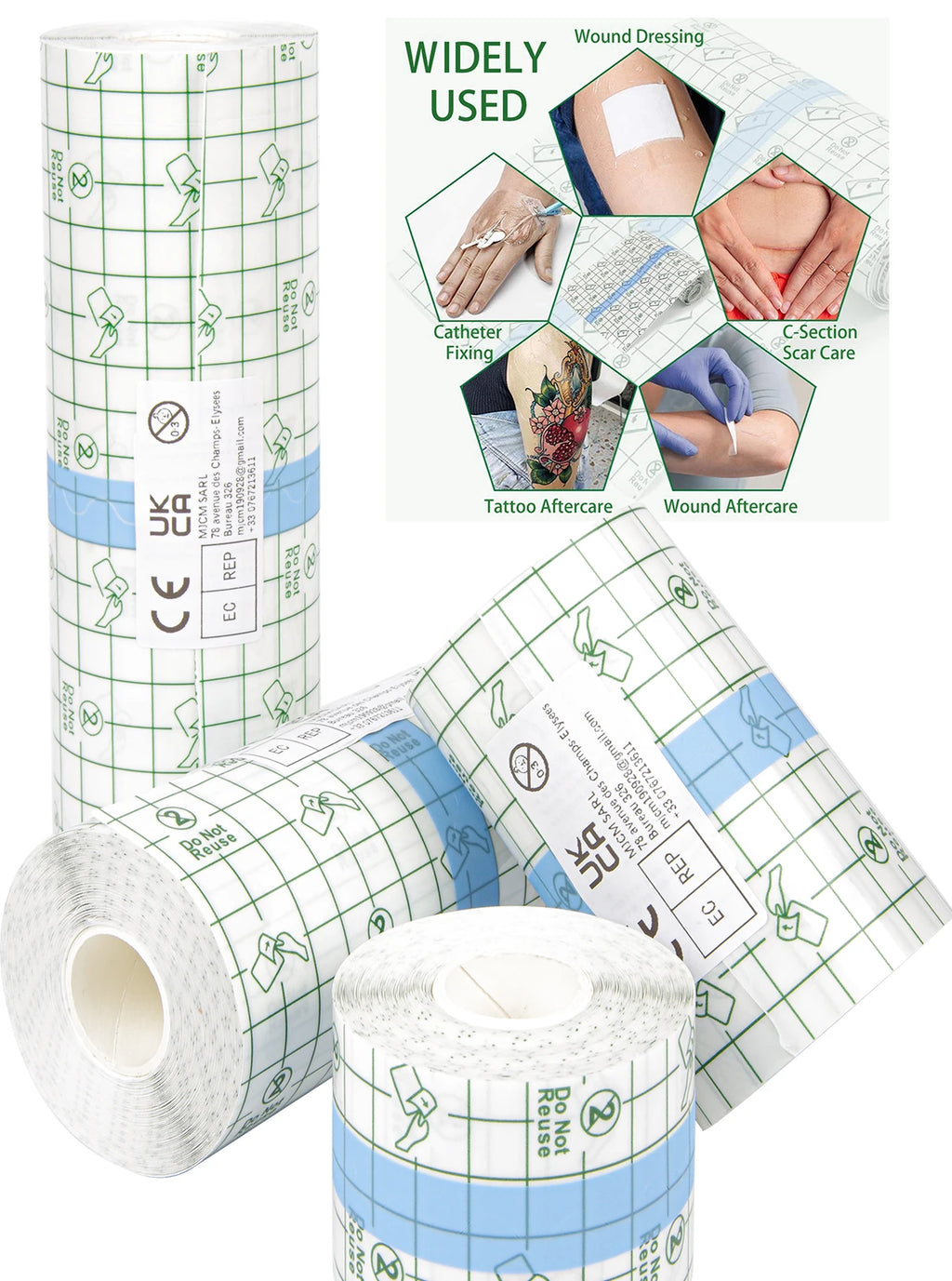 10M Waterproof Protective Tattoo Healing Film For Aftercare Bandage Transparent Skin Repair Wrap Roll - Sun Studio