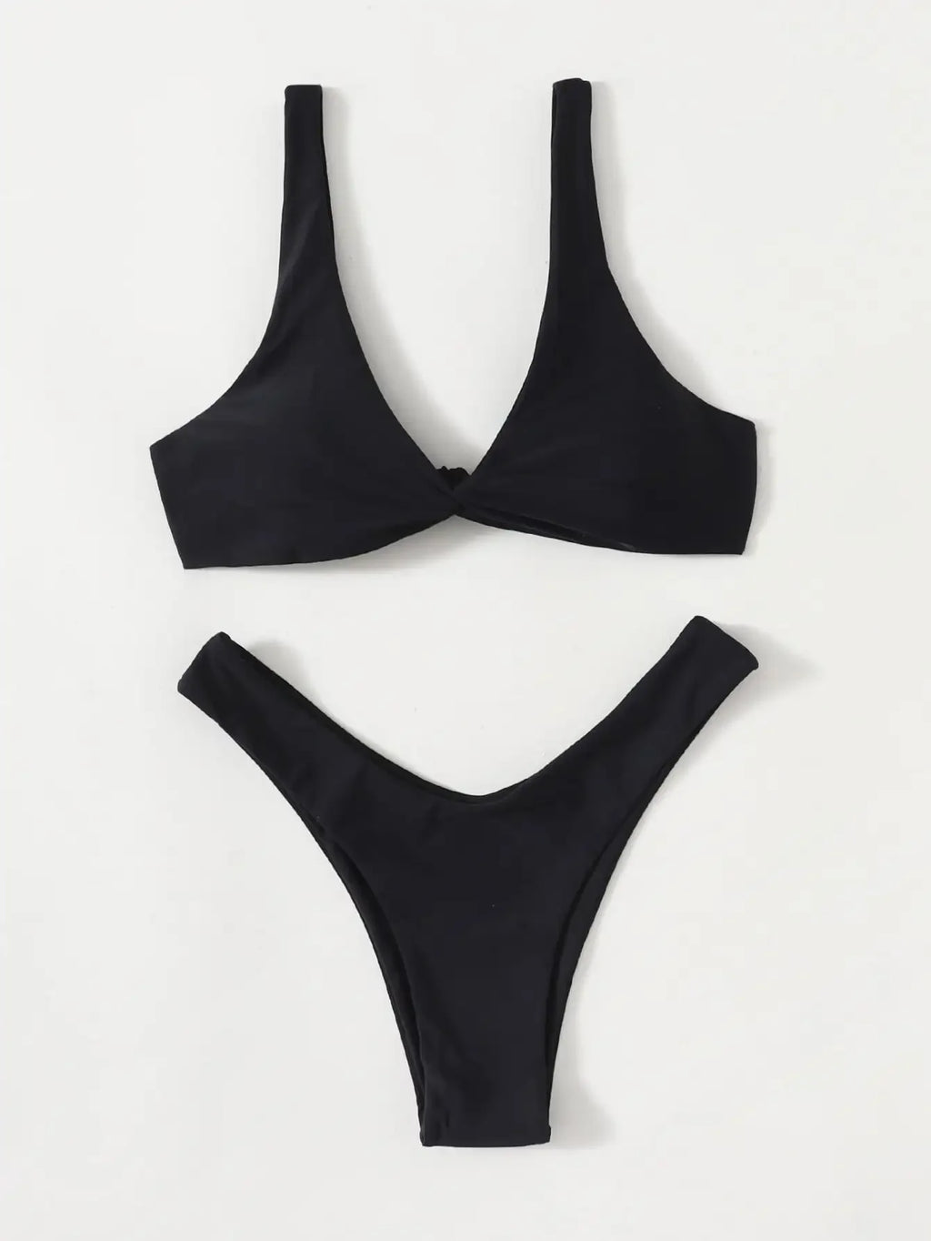 Tie-Detail Sexy Bikini Set Padded Push-Up Bra High-Leg Bandage Brazilian Swimsuit for Women Women's Swimwear Bikini - Sun Studio