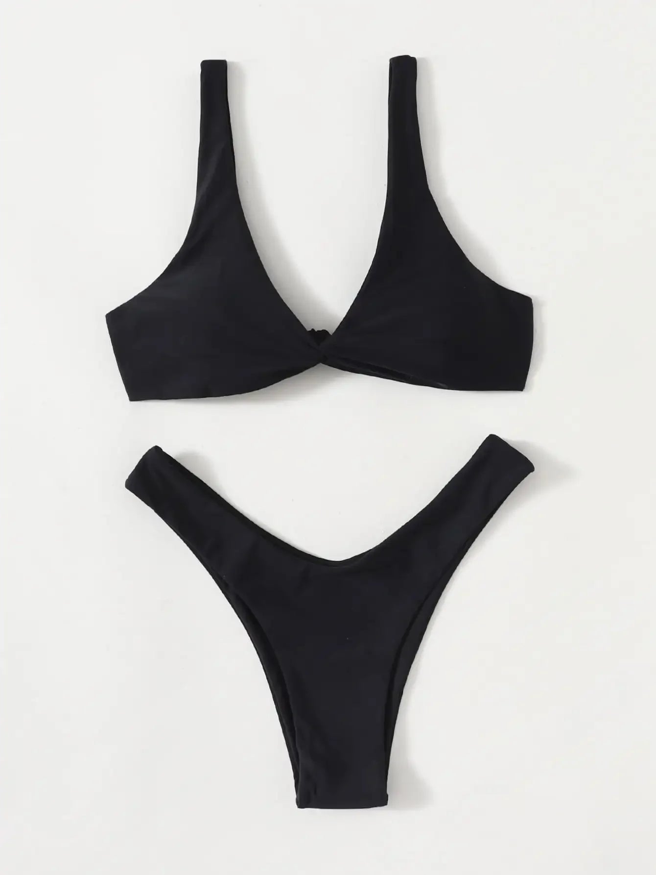 Tie-Detail Sexy Bikini Set Padded Push-Up Bra High-Leg Bandage Brazilian Swimsuit for Women Women's Swimwear Bikini - Sun Studio