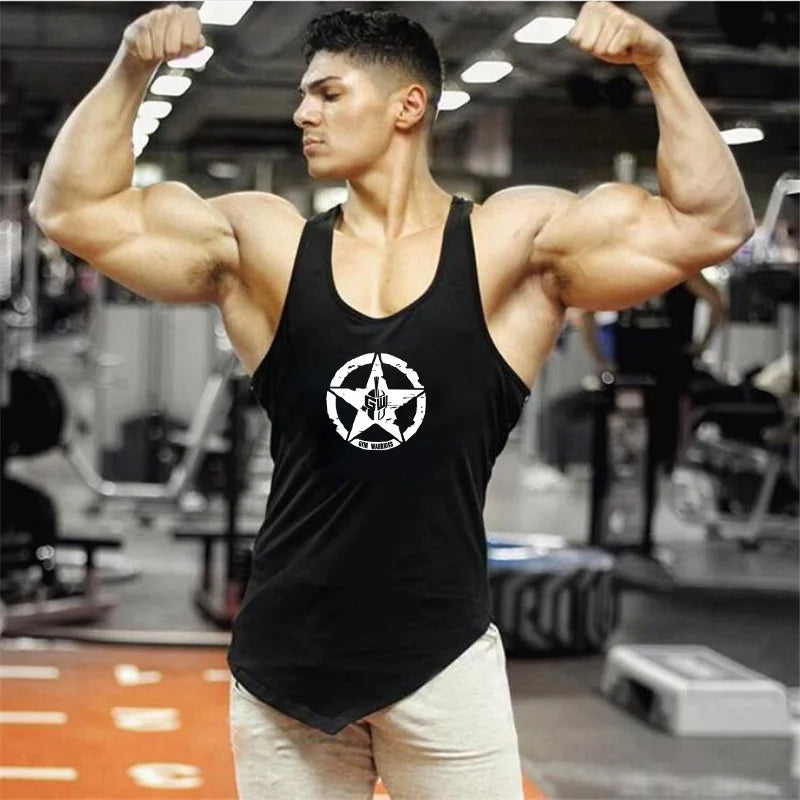 Gym Bodybuilding Muscle Shirts Summer Sleeveless Cotton Breathable Tank Tops Mens Fitness Sport Irregular Hem Hip Hop Singlets - Sun Studio