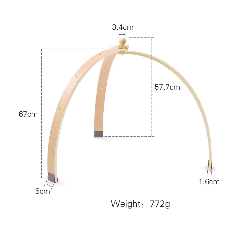 Foldable Baby Play Gym,0 Months Wooden Infant Activity Gym Hanging Toys Tool-Free Assembly Gym,Great for Newborn Development - Sun Studio