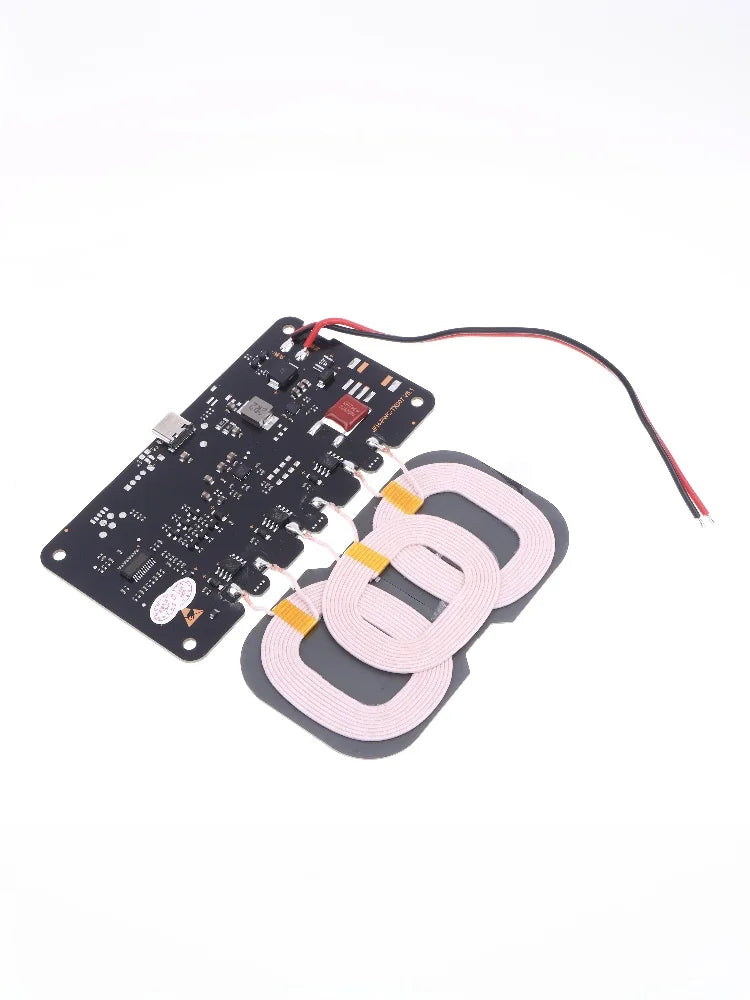 20W High-Capacity Wireless Charger for Car/Home Use; Includes Type-C Interface and 3-Coil DC9-32V Module - Sun Studio