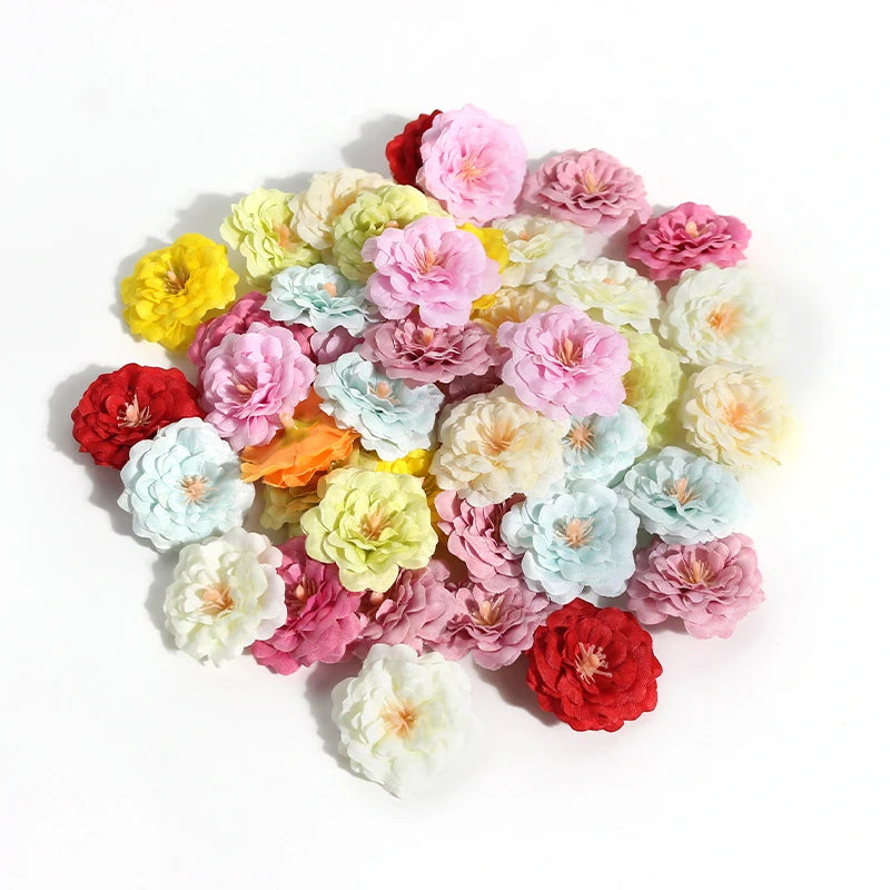 10/20Pcs Artificial Flowers Mini Head Silk Fake Flowers For Home Decor Garden Party Wedding Decoration Craft Wreath Accessories - Sun Studio