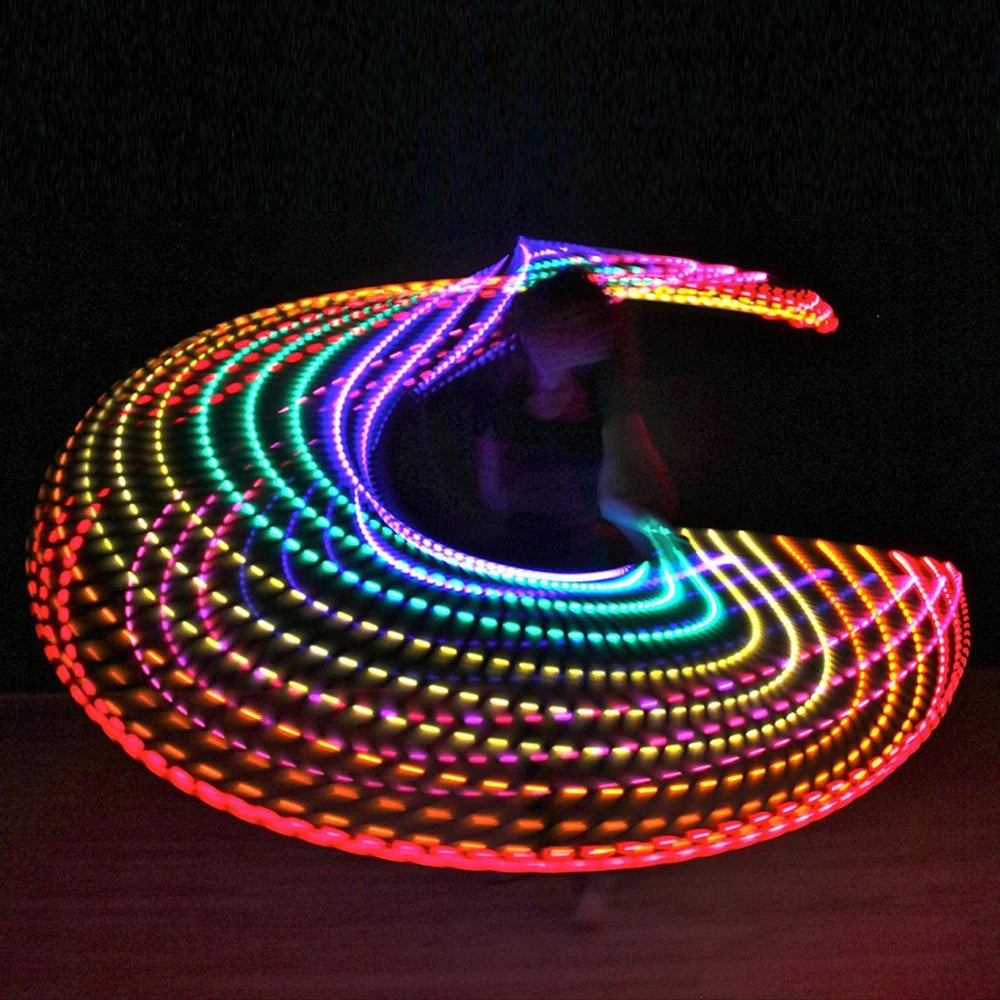 LED Colorful Fitness Circle Performing Arts Abdominal Fat Loss Light Fitness Crossfit Foldable Sport Hoop Gym Fitness Equipments - Sun Studio