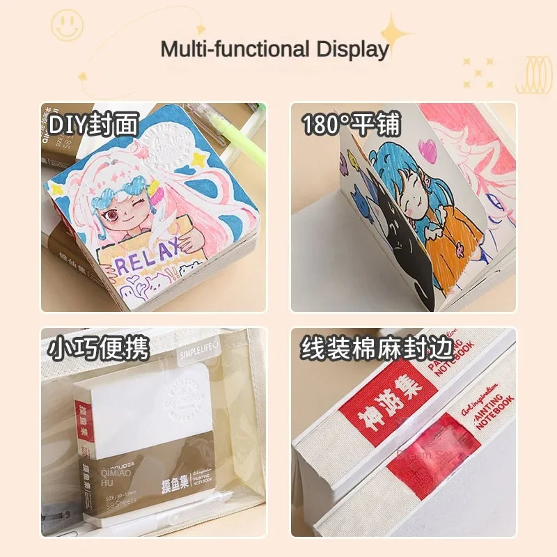 Multiple Specificacations WaterColor Sketchbook 58 Sheet Thickening 200g Drawing Notebook for Drawing Painting Book Art Supplies - Sun Studio