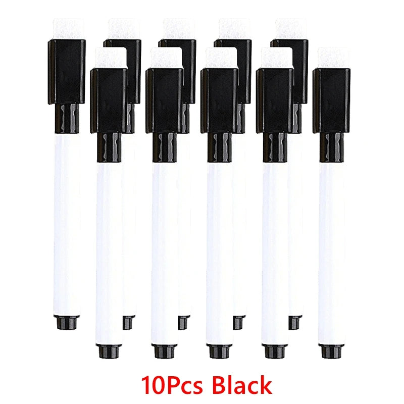 100/5Pcs Dry Erase Whiteboard Markers Set, Washable Pens with Magnetic Eraser for Office Whiteboards & Art Supplies - Sun Studio