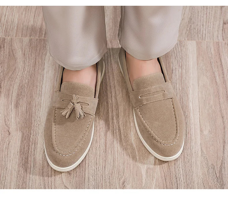 Fashion Men's Casual Shoes British Classic Tassel Loafers Moccasins Lazy Outdoor Flat Shoes‌。 - Sun Studio