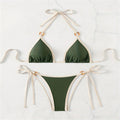 Micro Green Bikinis Halter String Border Y2K Swimsuit Push Up Backless Biquini Vacation Swimwear Women Beach Outfit Bathing Suit - Sun Studio