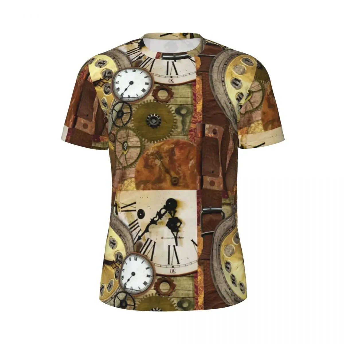 Gym T-Shirt für Männer Steampunk Design T-Shirts Mode wunderbare Uhrwerk Vintage Sommer Tees O-Ausschnitt Streetwear Design Tops