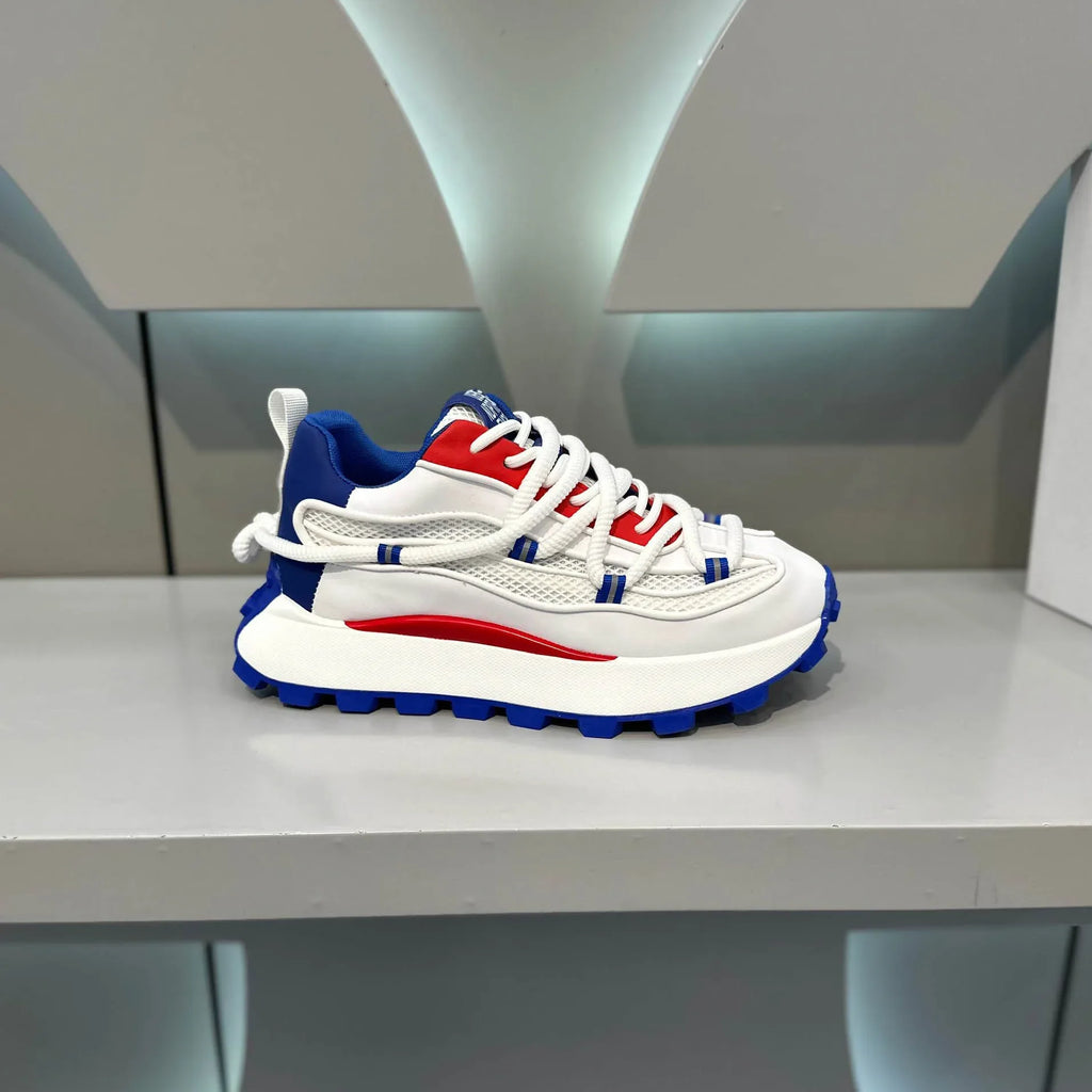 Chunky Sneaker Men Designer Running Shoes Fashion Casual Microfiber Leather Mesh Breathable Height Increased Flat Platform Shoes - Sun Studio