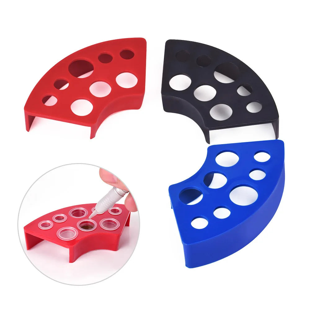 8 Holes Tattoo Ink Cup Holder Stand Makeup Accessories Random Color Trailer Supplies Tatoo Tool Pigment Brack Container - Sun Studio