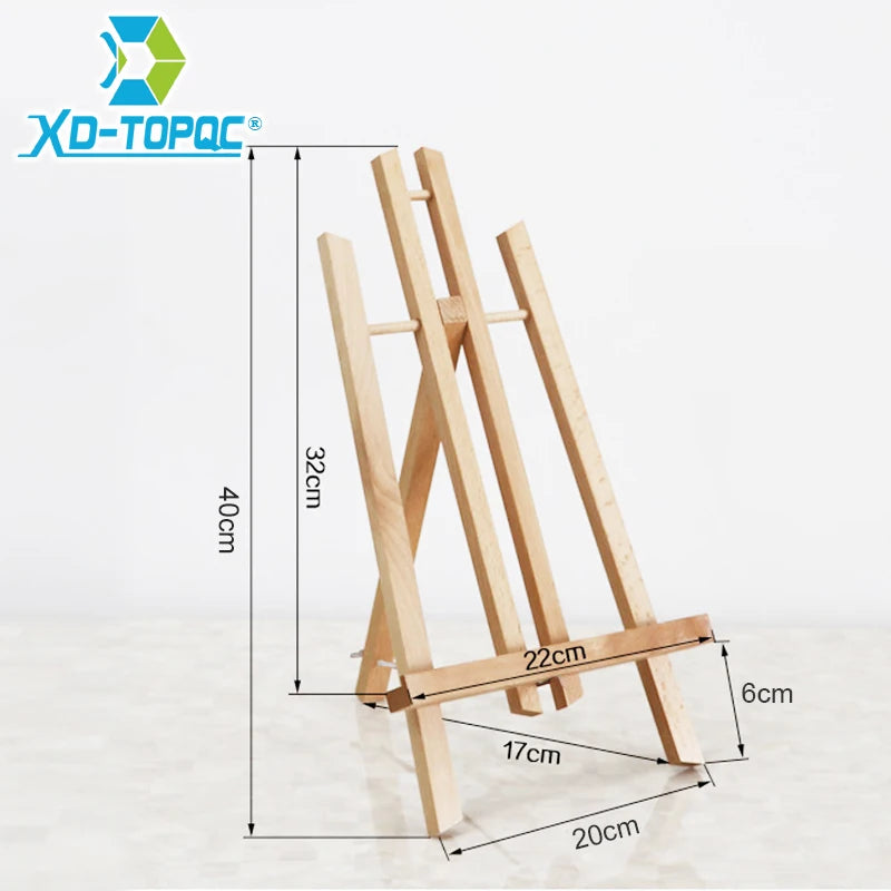 1pc Wooden Trapezoidal Small Easel, Foldable Display Bracket On The Desktop, Painting Party Easel, Used For Painting Art Display - Sun Studio