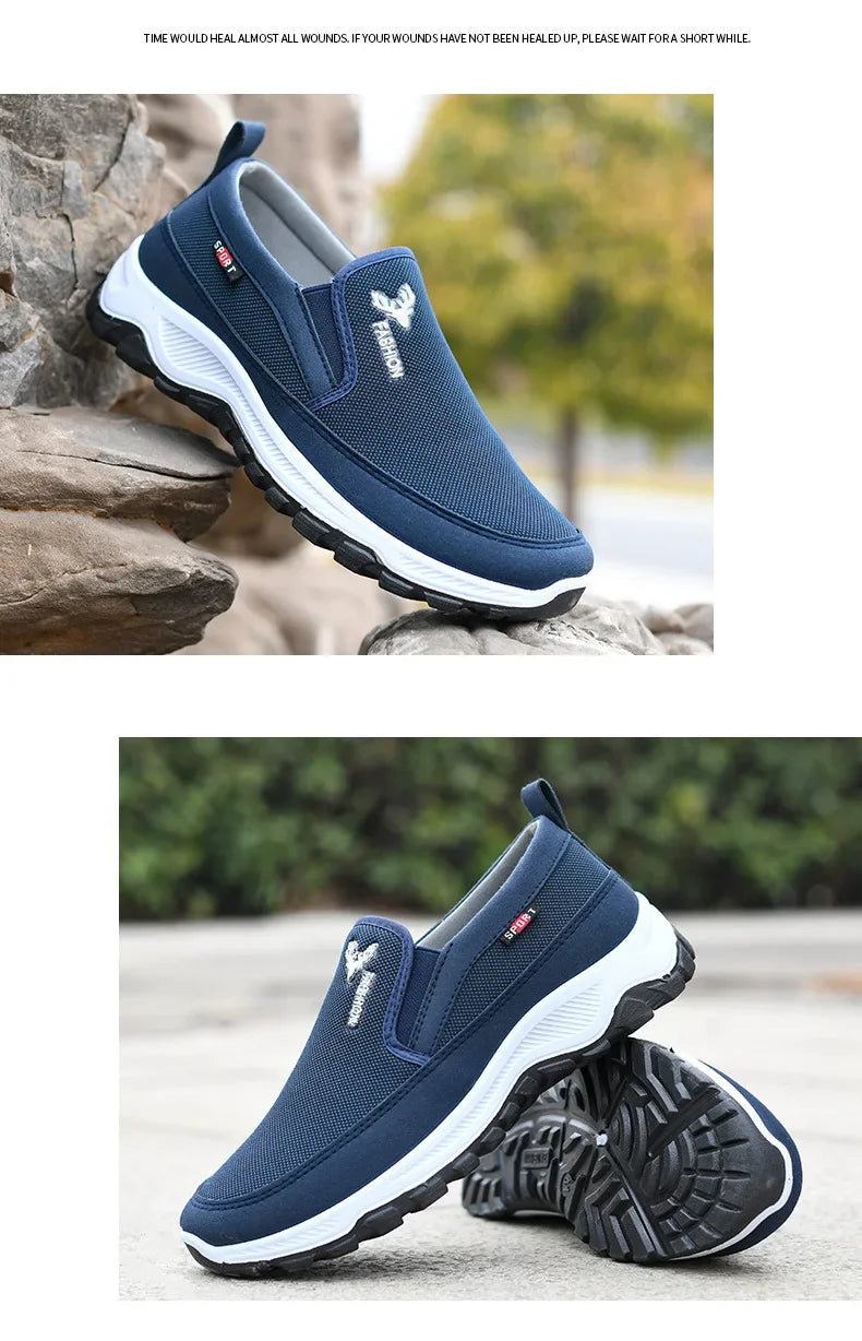Men Running Hiking Sneakers Breathable Orthopedic Travel Plimsolls Slip On Comfortable for Outdoor Activity Hiking Walking - Sun Studio