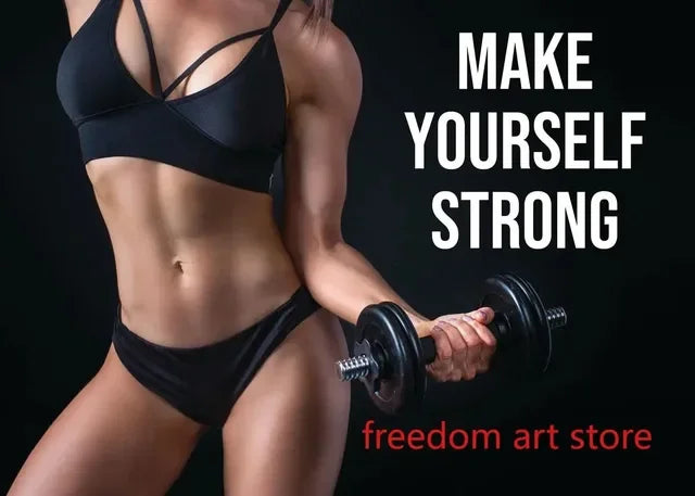 Gym Motivation Muscle Man Bodybuilding Fitness Strength Barbell Art Poster Canvas Painting  Wall Print Picture for Home Gym Deco - Sun Studio