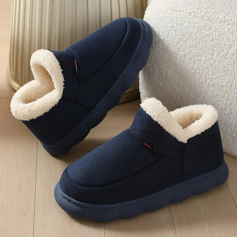 Warm Furry House Slippers Women Men Winter New Fashion Comfort Plush Slippers Home Indoor Outdoor Soft Thick Sole Cotton Shoes - Sun Studio