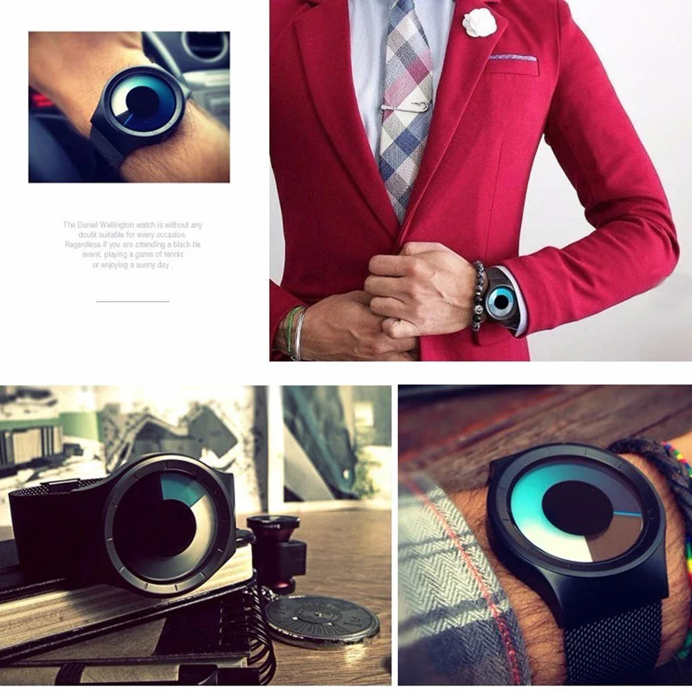 Relogios Masculino Creative Quartz Watches Men Fashion Brand Fashion Stainless steel Unisex Watch Clock Male female Designer - Sun Studio