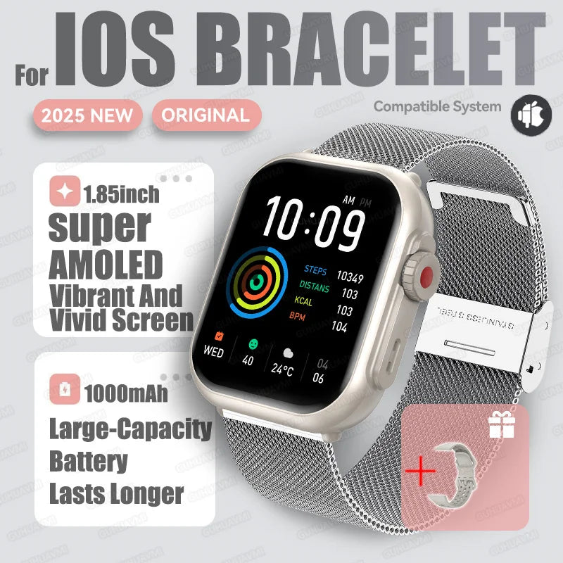2025 Neue 1000mAh Batterie Smart Uhr Für Männer Frauen Bluetooth Anruf Herzfrequenzmonitor Uhren IP68 Wasserdicht Sport Smartwatches