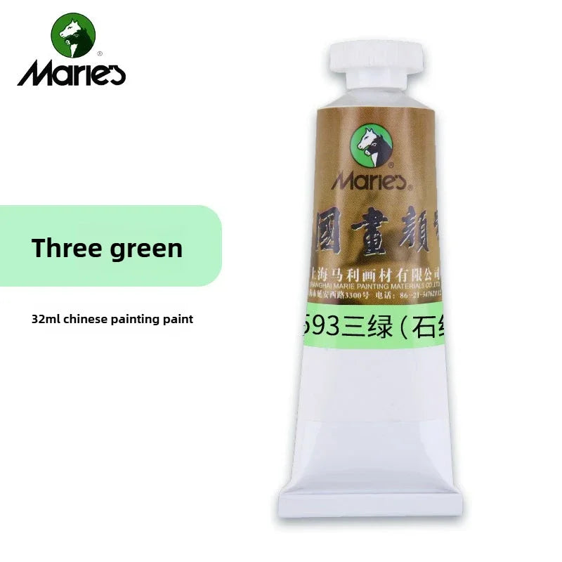 Maries chinesische Malerei Einzel 32ml große sorgfältige Malerei große Kapazität Tinte Malerei Garcinia Cambogia goldene Blume grün