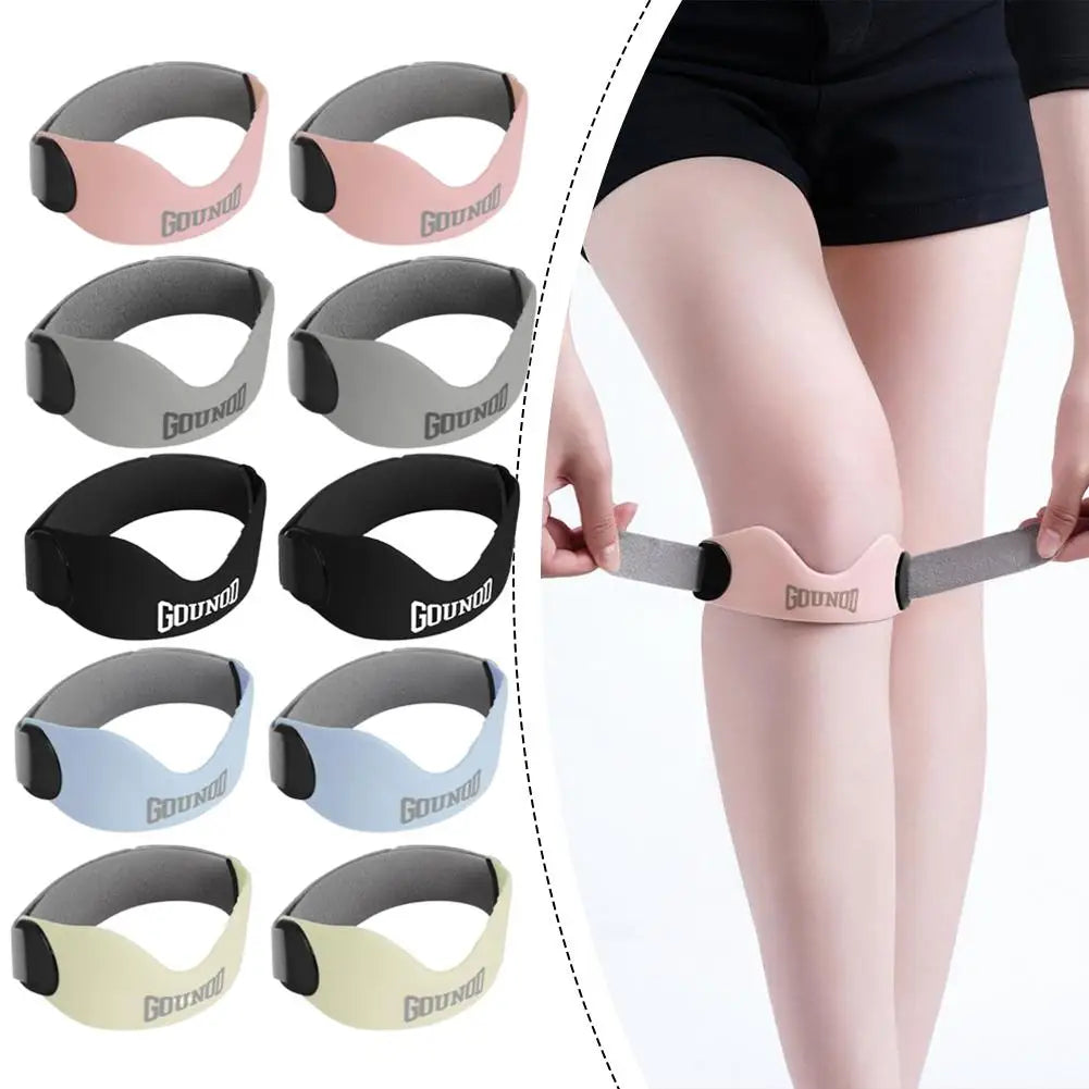 1pair Patellar Tendon Knee Strap Adjustable Silicone Compression Brace Shock Absorption For Basketball Running Pain Relief - Sun Studio