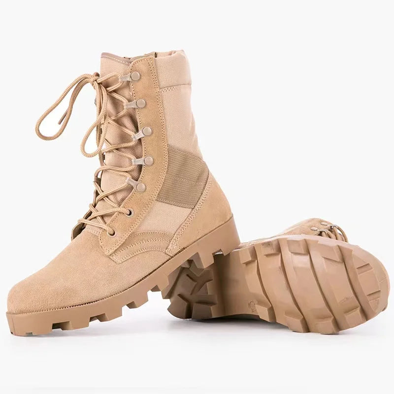 Tactical Boots Men Training Special High-Top Shoes Outdoor Shock-Absorbing Hard-Soled High-Waist Hiking Shoes - Sun Studio