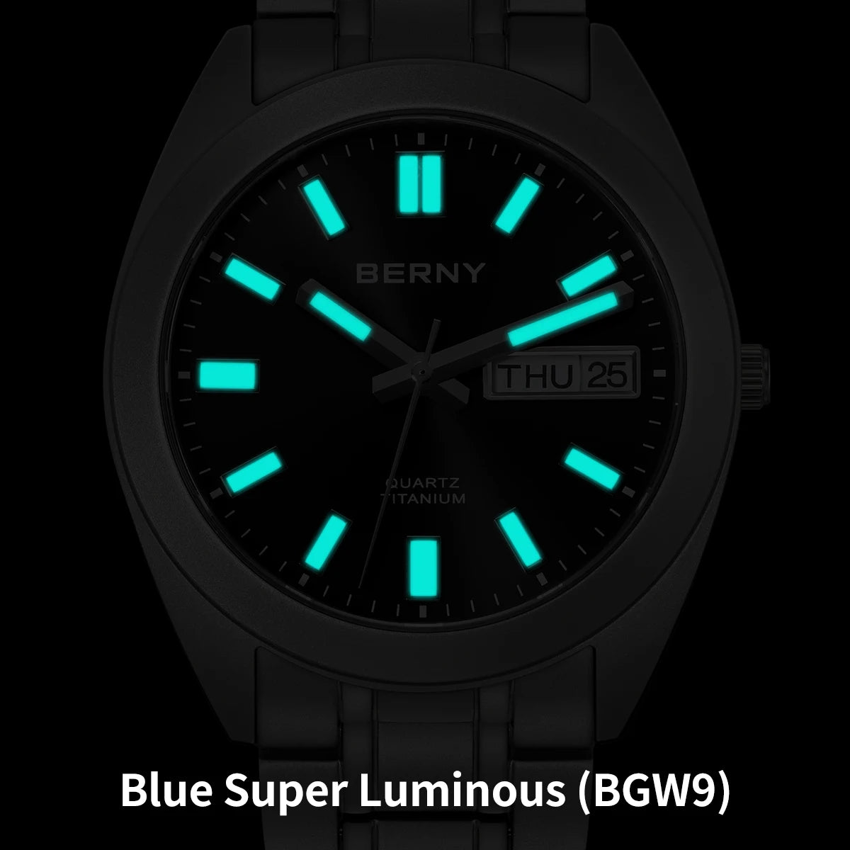 BERNY Titanium Watch for Men Supper Light Weight Wristwatch Super Luminous Sapphire 10ATM Waterproof Sport Field Quartz Watches - Sun Studio