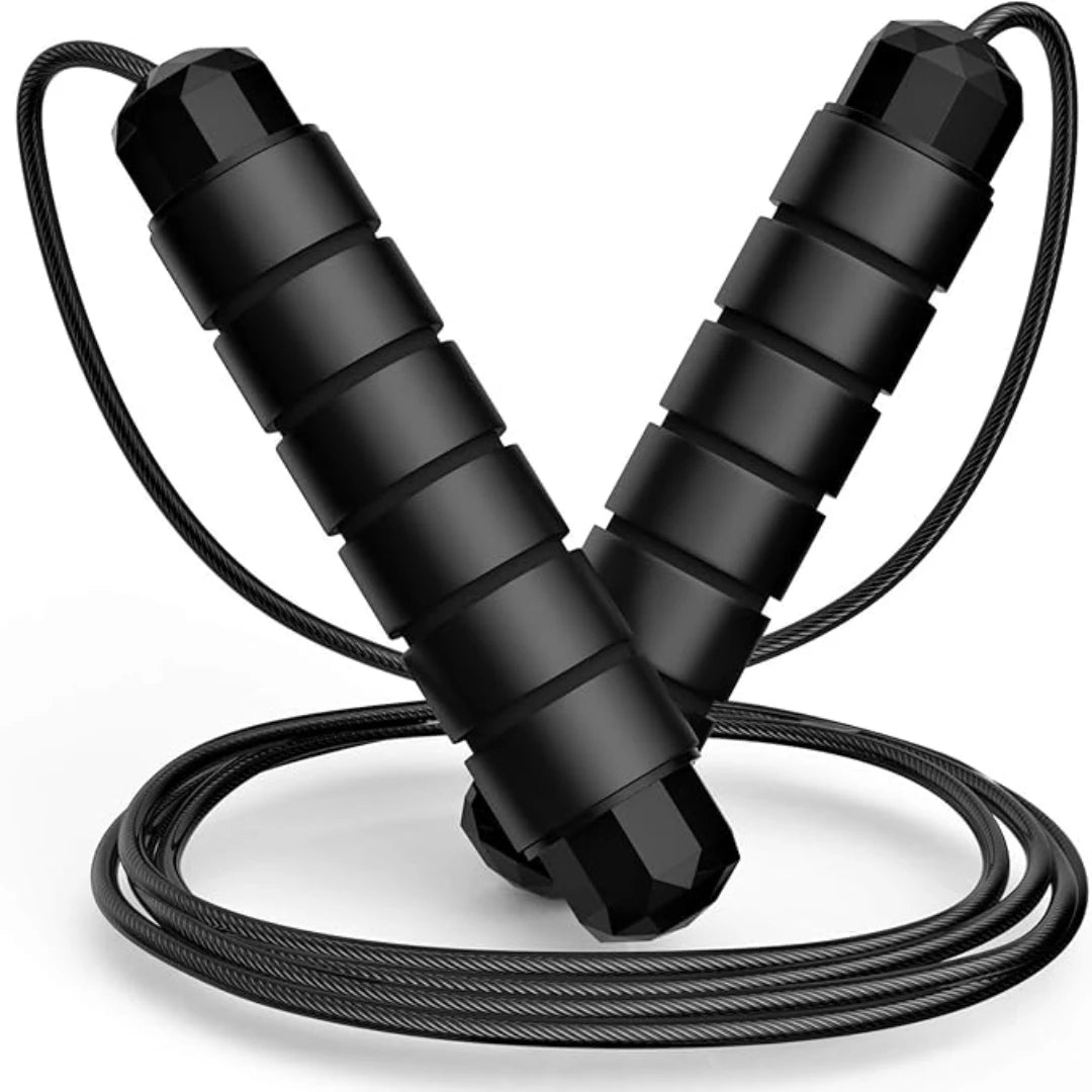 Jump Rope, Tangle-Free Rapid Speed Jumping Rope Cable with Ball Bearings for Women, Men, and Kids, Adjustable Steel Jump Rope - Sun Studio