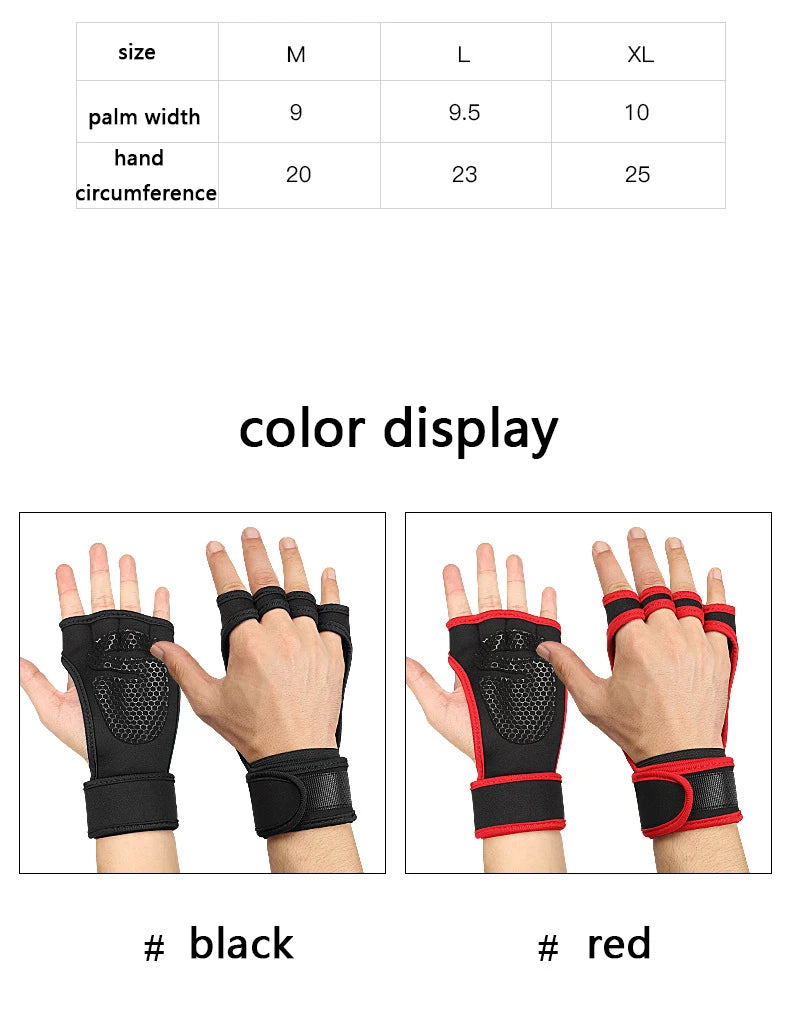 Gym Gloves for Men Women Fitness Weight Lifting Wristband Gloves Body Building Training Sports Exercise Cycling Glove Shockproof - Sun Studio