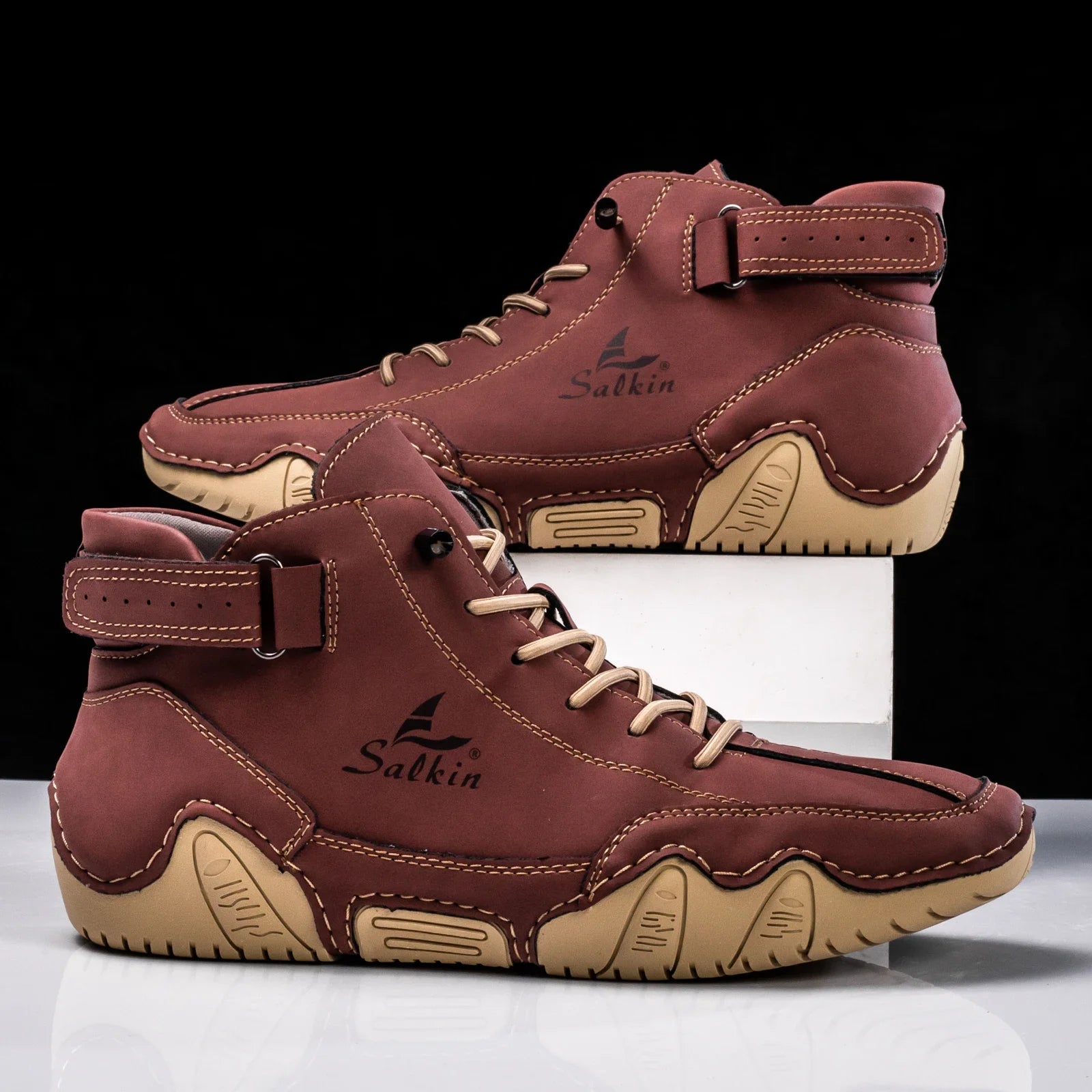 New 2025 Handmade Leather Casual Men Shoes Design Sneakers Man Breathable Leather Shoes Men Ankle Boots Outdoor - Sun Studio