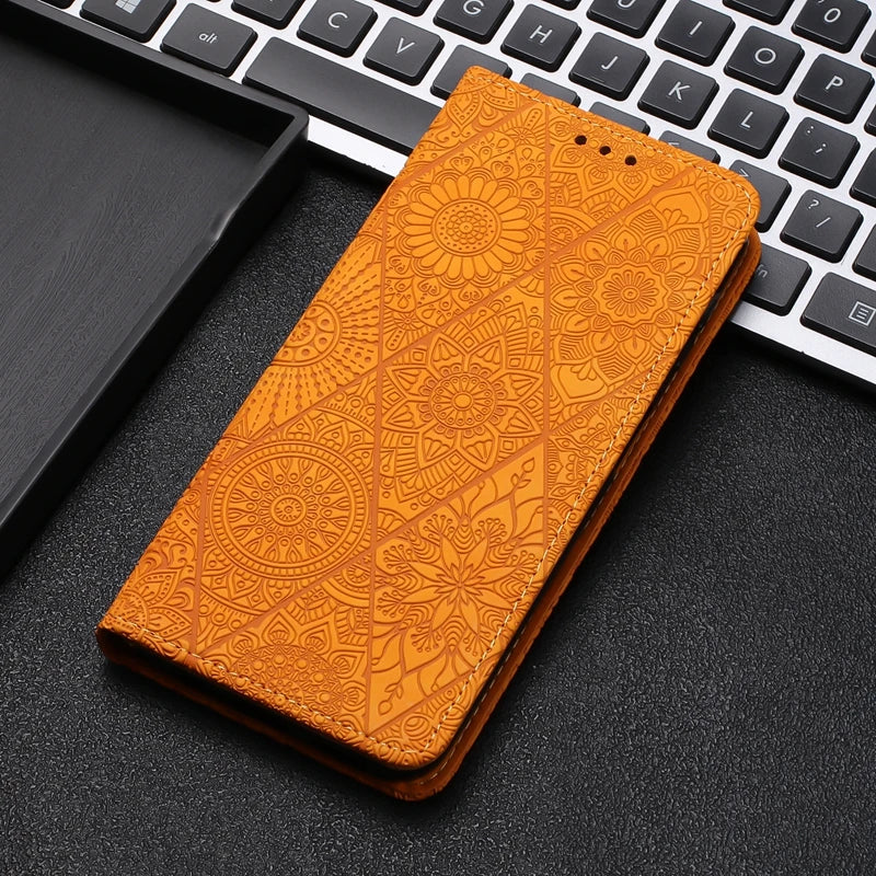 For Xiomi Redmi 9 9A 9T Case Mandala Totem Pattern Leather Flip Magnet Case for Etui Xiaomi Redmi 9 9T 9A 9C NFC 9AT Phone Cover - Sun Studio
