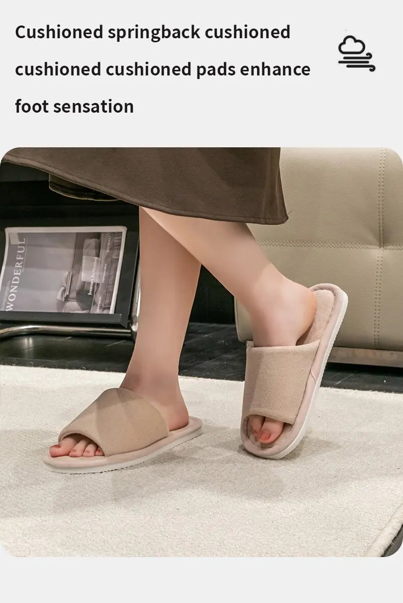 New Men'S Indoor Open Toe  Slippers high quality soft comfortable Home Shoes Indoor Anti-Skid Slippers bedroom No noise - Sun Studio