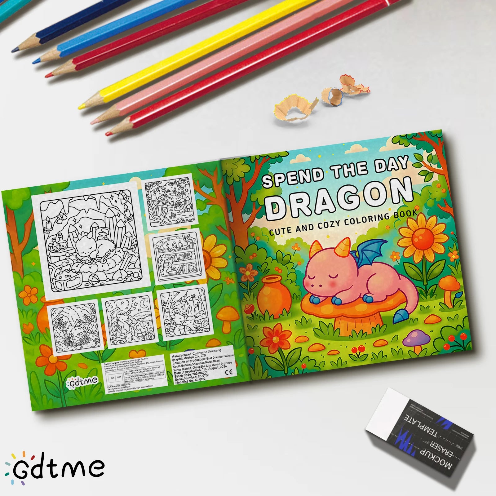 SPEND THE DAY DRAGON Coloring Book for Adults Featuring Cute Cozy Daily Activities for Relaxation (Cozy Spaces Coloring) - Sun Studio