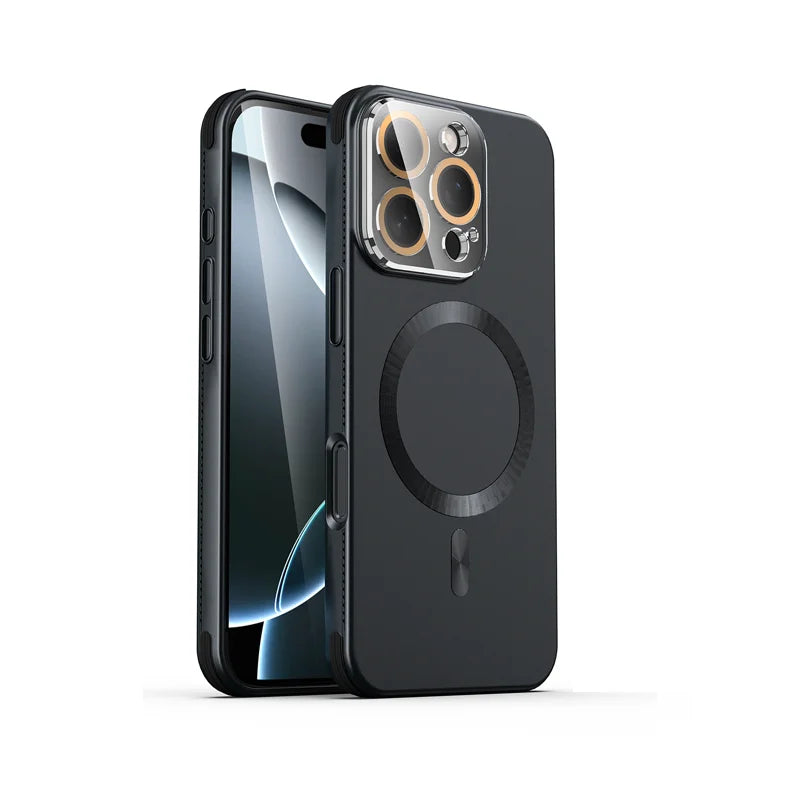 For Magsafe Magnetic Wireless Charging Luxury Solid Color Plating Phone Case For iPhone 16 Pro Max 14 13 15 Pro Max Back Cover - Sun Studio