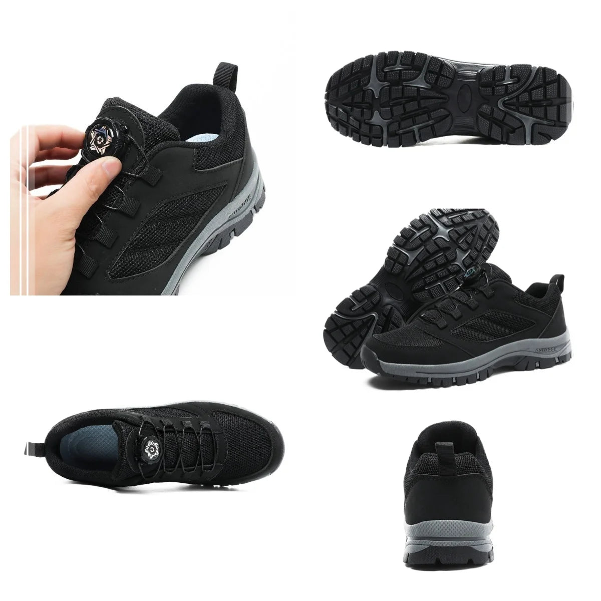 Men'S Spring And Autumn Outdoor Sports Shoes With Rotating Buckle Convenient Comfortable Anti Slip Hiking Shoes Large Size 39-48 - Sun Studio