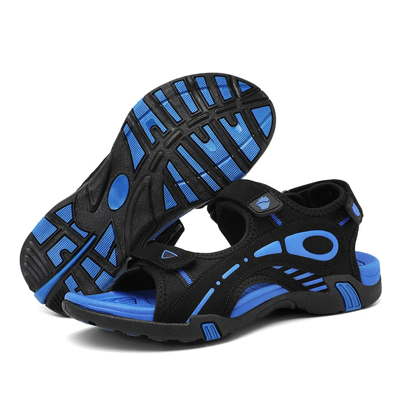 Men High Quality Sandals outdoor fashion Durable Handmade Stitching Flats Close Toe Non Slip hiking Shoe men Beach Sandals - Sun Studio