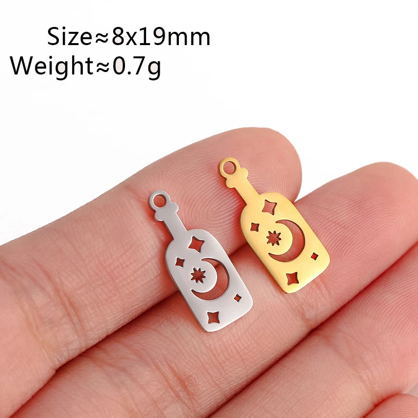 5Pcs Summer Hat/Lip Kiss/Swimsuit/Airplane Travel Charm  Stainless Steel Jewelry Making Craft DIY Bracelets Necklace Accessories