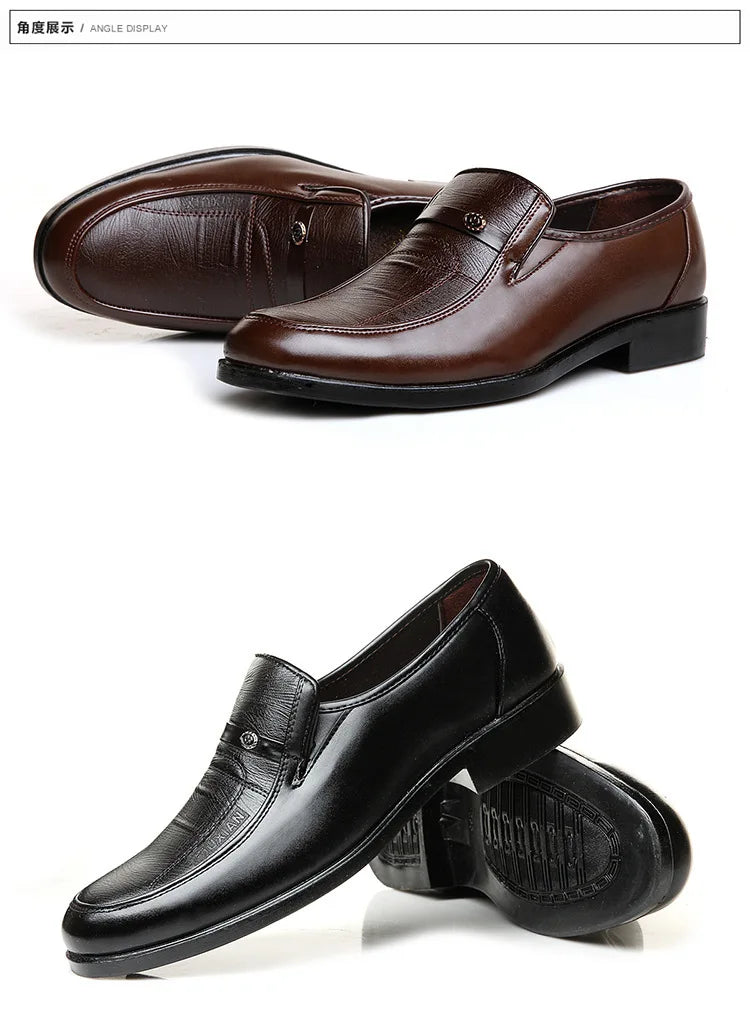 2024 New Leather Shoes for Men High Quality Business Men Dress Shoes comfortable Flats Oxford Breathable Men Party Wedding Shoes - Sun Studio