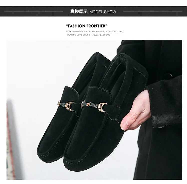 Summer New Trendy Men's Shoes High Quality Soft Loafers Moccasins  Suede Casual Flats Outdoor Light Walking Men's Shoe Zapatos - Sun Studio