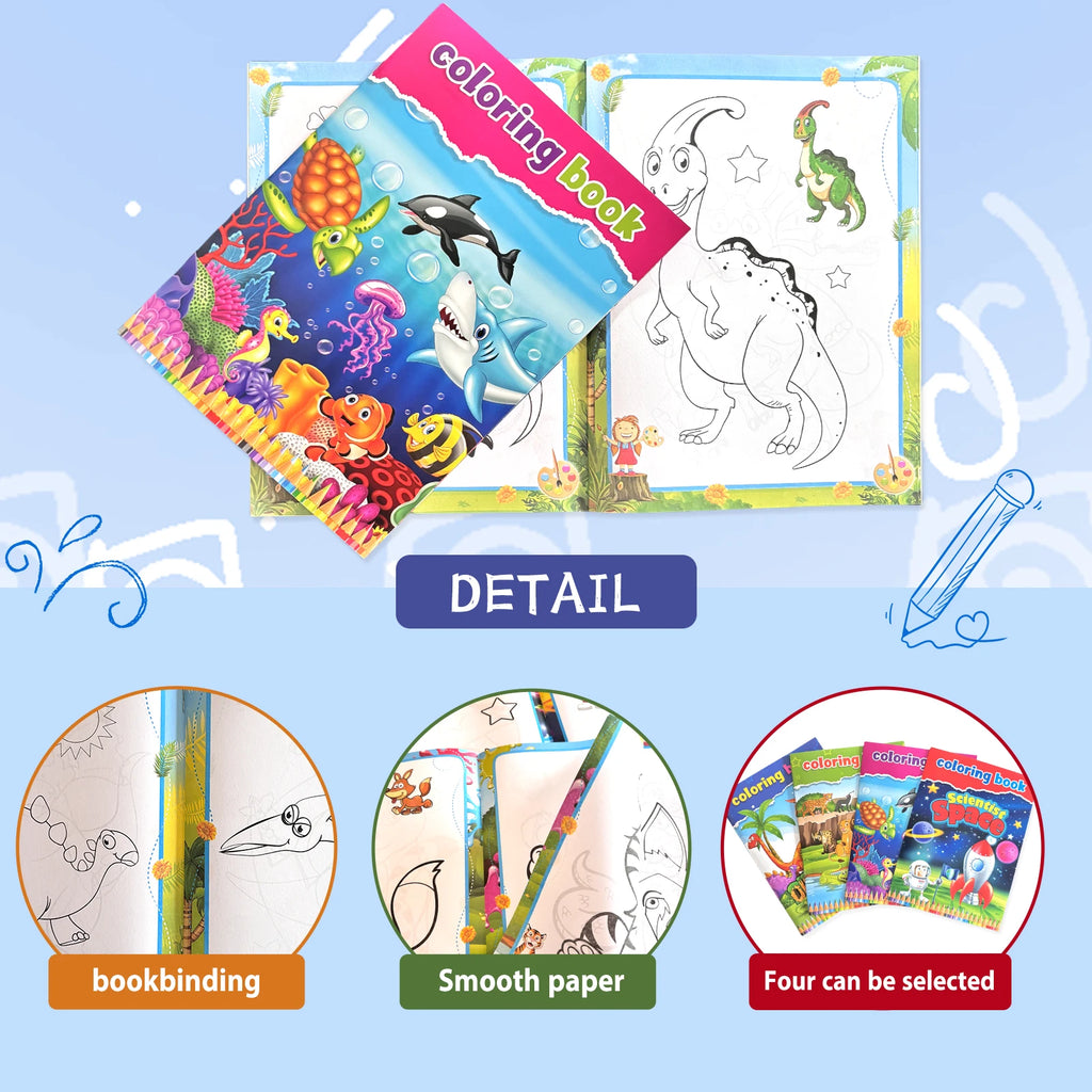 Children's Drawing Book Coloring Drawing Book Color Filling Graffiti Picture Book Painting Educational Toy Gift Concentration - Sun Studio
