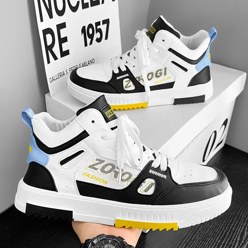 Men's Skate Board Shoes High Top Students Leisure Sports Shoes Breathable Non-slip Shoes Fashion High Top Sneakers for Men Men - Sun Studio